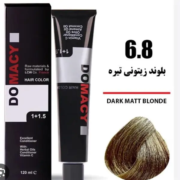 رنگ مو دوماسی سری زیتونی شماره 6.8 حجم 120 میلی لیتر رنگ بلوند زیتونی تیره - 2