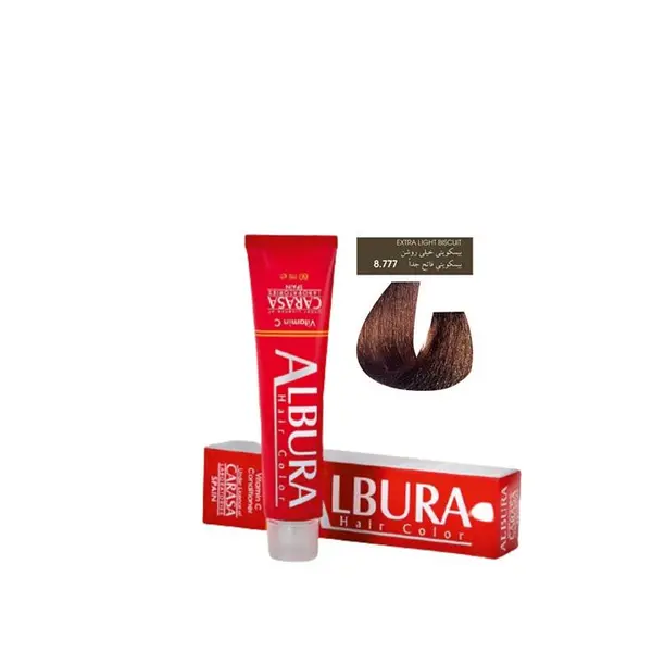 رنگ مو آلبورا مدل carasa شماره 8.777 حجم 100 میلی لیتر رنگ بیسکویتی خیلی روشن - 6