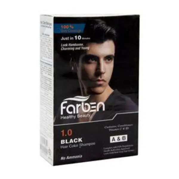 شامپو رنگ مو فاربن کد 01 حجم 150 میلی لیتر بسته 2 عددی رنگ قهوه ای