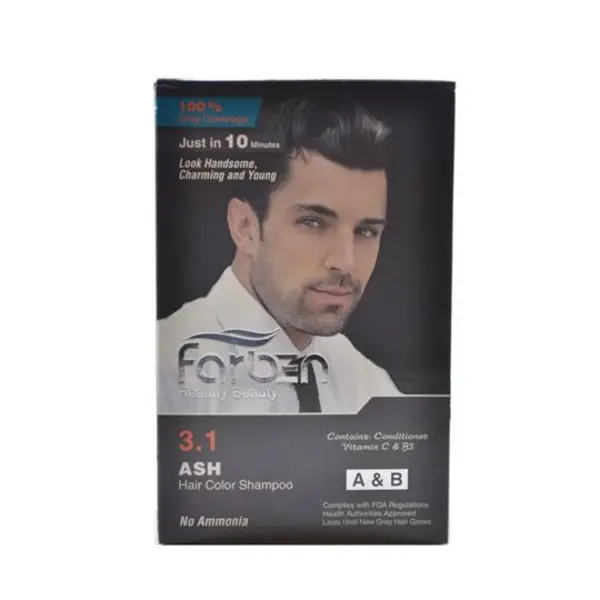 شامپو رنگ خاکستری مردانه فاربن شماره 3.1 حجم 300 میل