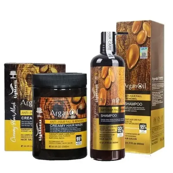شامپو تقویت‌کننده و ترمیم کننده مو لایتنس مدل argan حجم 900 میلی‌لیتر به همراه ماسک مو لایتنس مدل argan oil حجم 1000 میلی‌لیتر - 3