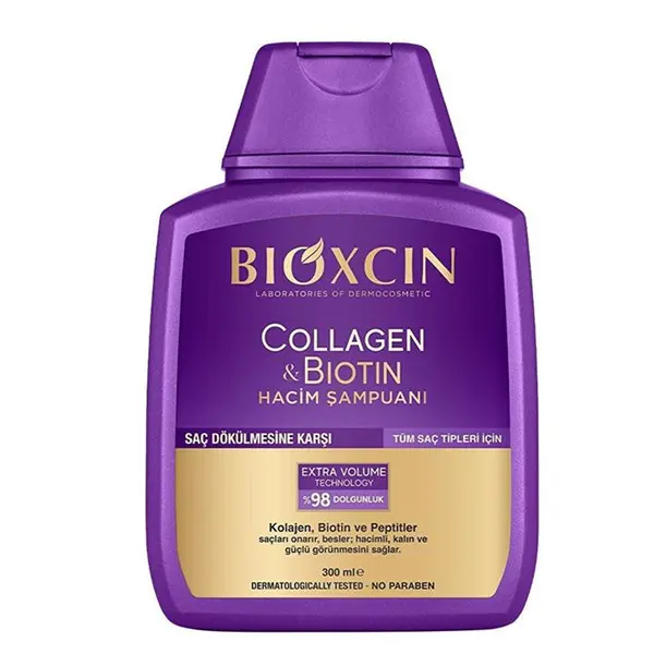 شامپو حجم دهنده و ضد ریزش کلاژن و بیوتین بیوکسین BIOXCIN حجم 300 میل - 2