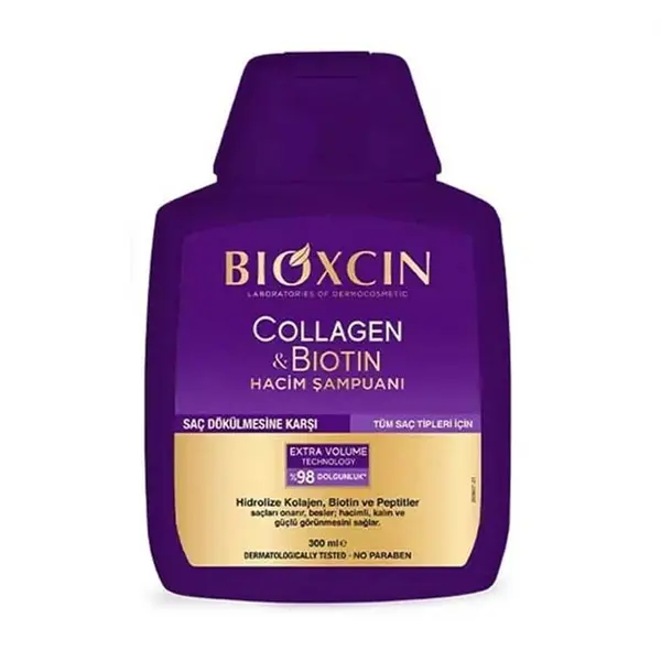 شامپو حجم دهنده و ضد ریزش کلاژن و بیوتین بیوکسین BIOXCIN حجم 300 میل - 6