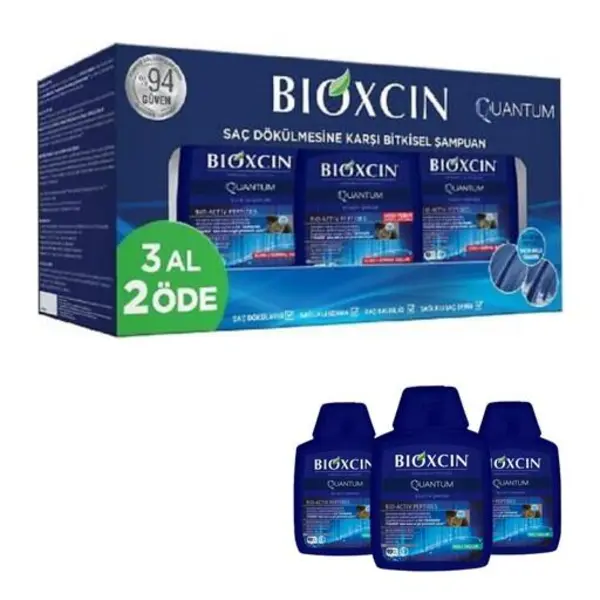 پک سه عددی شامپو بیوکسین bioxcin ضد ریزش مو کوانتوم (ترکیه) 300 میل-موهای چرب و معمولی - 2