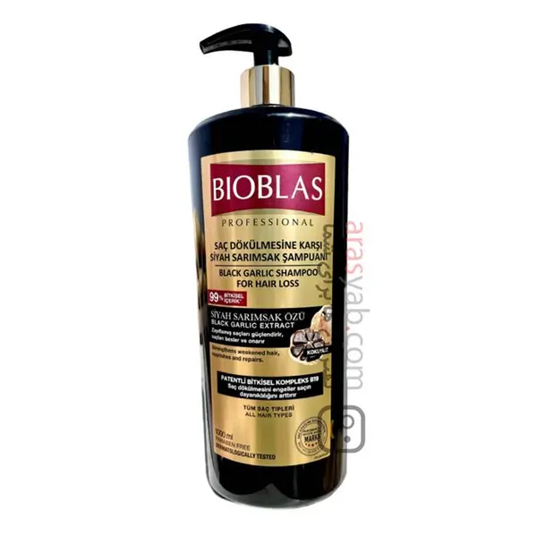 شامپو ضد ریزش مو بیوبلاس مدل BLACK GARLIC EXTRACT عصاره سیر سیاه حجم 1000 میل - 4