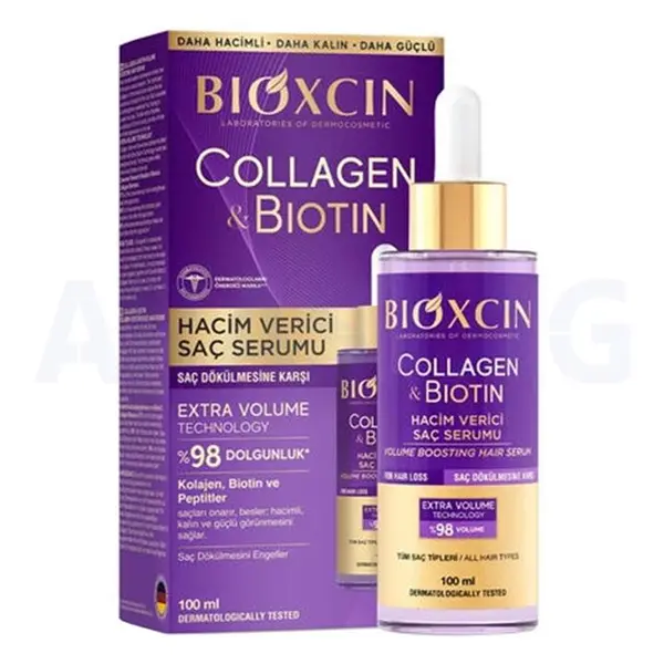سرم حجم دهنده مو بیوکسین مدل collagen & biotin قطع ریزش مو حجم 100 میلی - 3