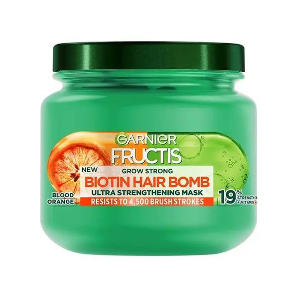 ماسک استحکام بخش افزایش رشد موی گارنیه ۳۲۰ میل Garnier Biotin Bomb Grow Strong 320ml