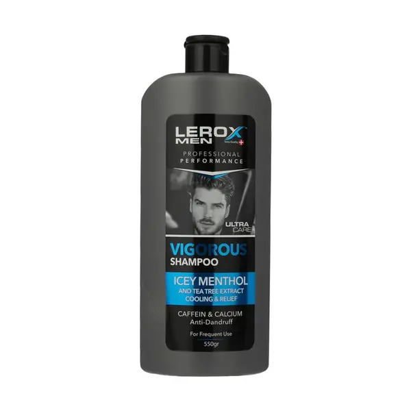 شامپو ضد شوره مو لروکس LEROX مدل Vigorous وزن 550 گرم - 2