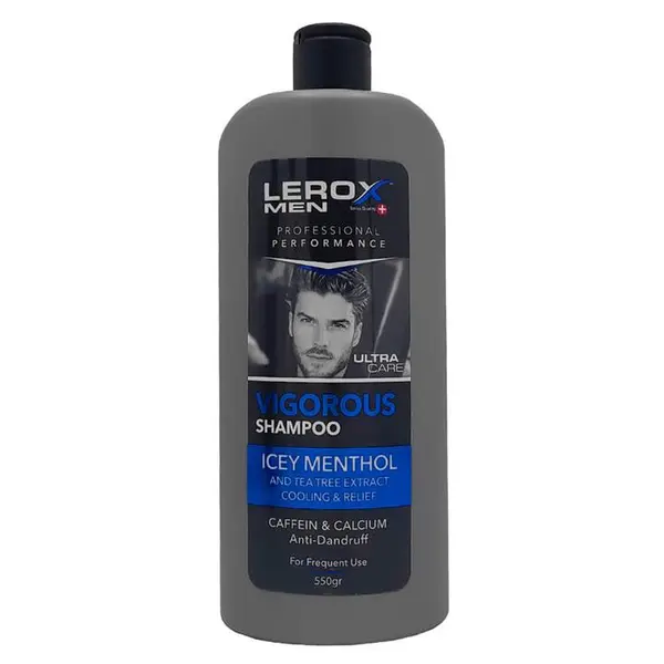 شامپو ضد شوره مو لروکس LEROX مدل Vigorous وزن 550 گرم - 6