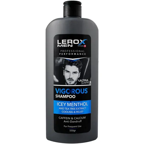 شامپو ضد شوره مو لروکس LEROX مدل Vigorous وزن 550 گرم - 5