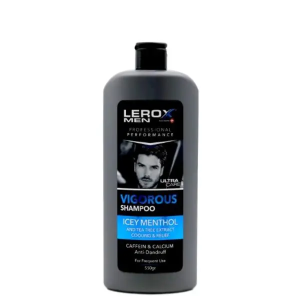 شامپو ضد شوره مو لروکس LEROX مدل Vigorous وزن 550 گرم - 3