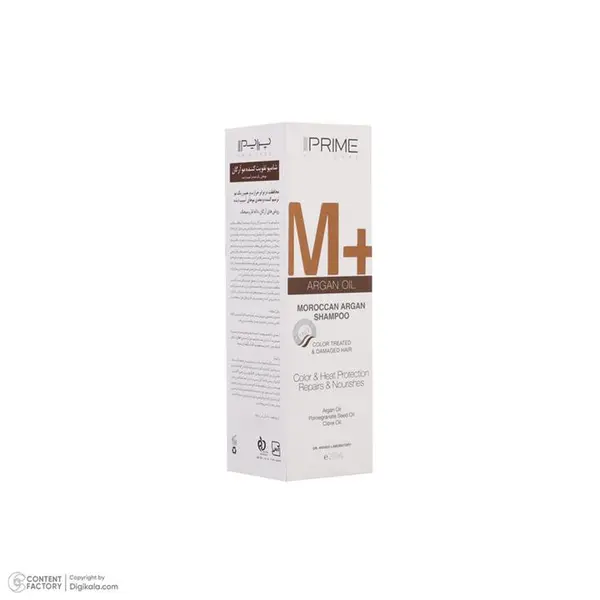 شامپو تقویت کننده و مغذی پریم مدل M+ Argan Oil مناسب موهای رنگ شده حجم 250 میلی لیتر - 2