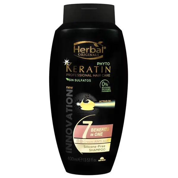 شامپو بدون سولفات هربال سری Phyto Keratin مدل 7 Benefits حجم 400 میل - 2