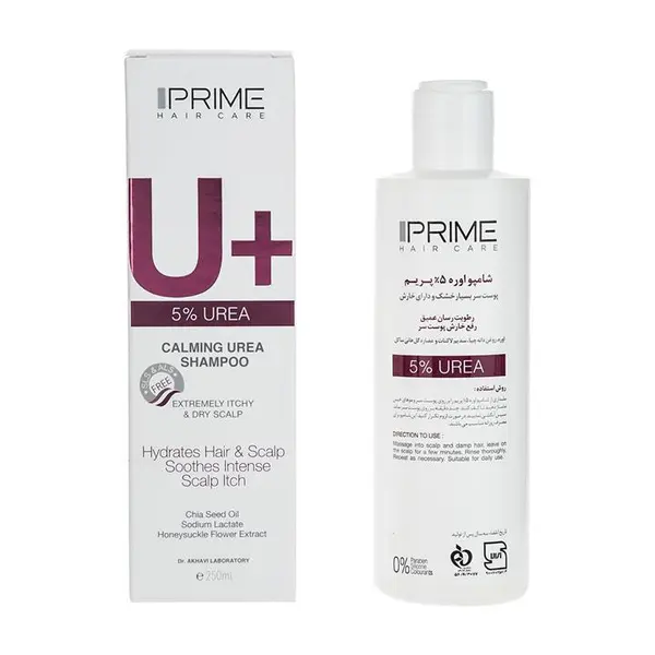 شامپو+U اوره 5 % پریم Prime حجم 250 میلی لیتر - 2