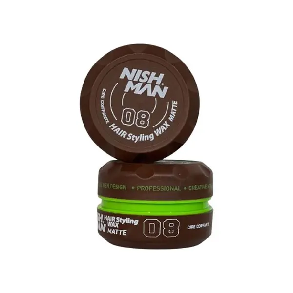 واکس مو نیشمن قهوه ای 08 مدل Nishman Hair Styling Wax MATTE حجم 150 میل