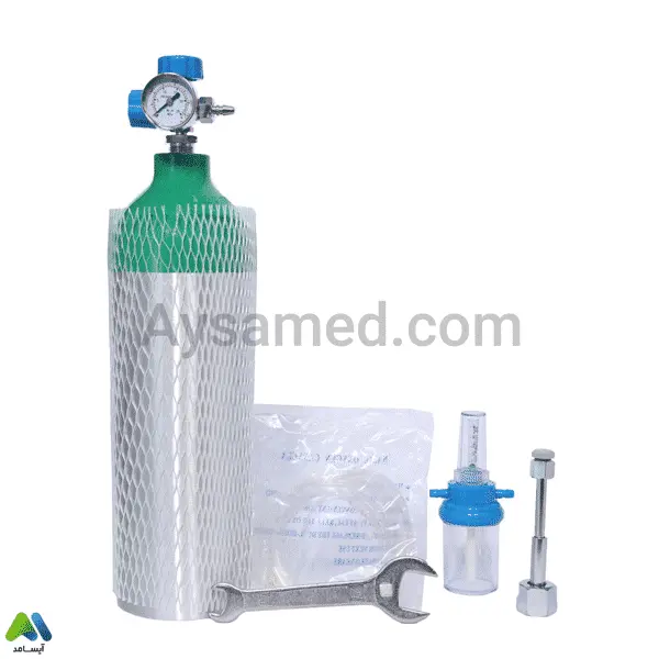 کپسول اکسیژن 2.5 لیتری آلومینیومی پرشده با ملحقات