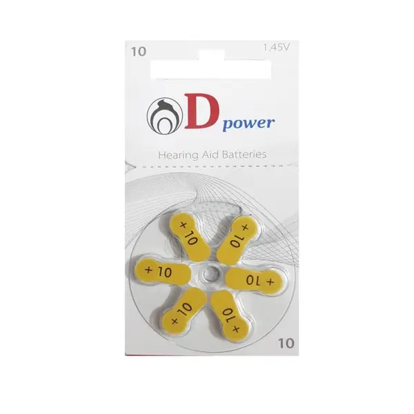 باتری سمعک Dpower شماره 10 بسته 6 عددی - 2