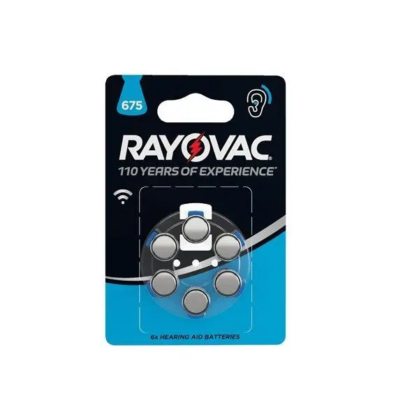 باتری سمعک ریوواک آبی Rayovac  مدل 675 مجموعه 6 عددی - 4