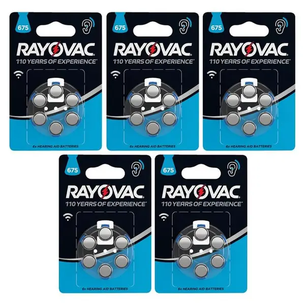 باتری سمعک ریوواک آبی Rayovac  مدل 675 مجموعه 6 عددی - 3
