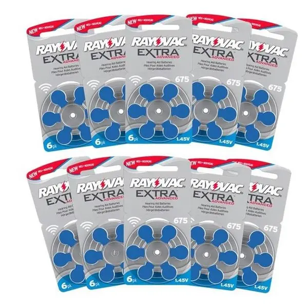 باتری سمعک ریوواک آبی Rayovac  مدل 675 مجموعه 6 عددی - 6