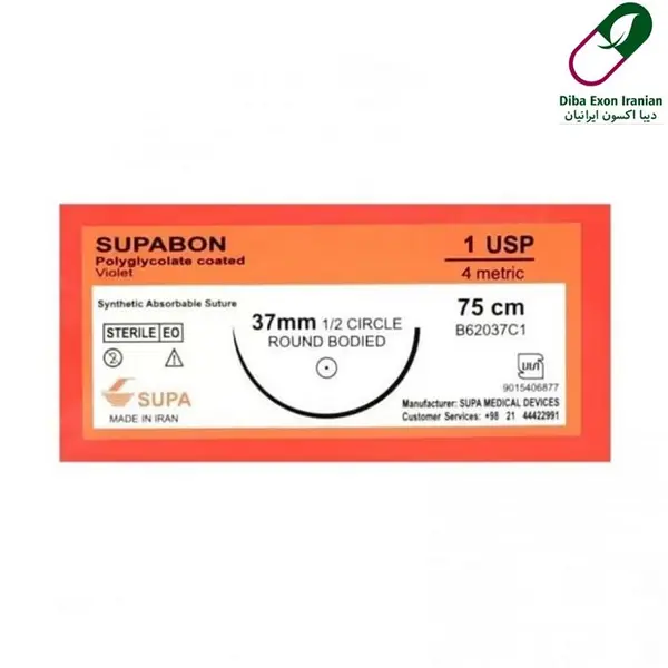 نخ جراحی ویکریل(سوپابن) 1 (یک) راند سوزن 37 سوپا - 2
