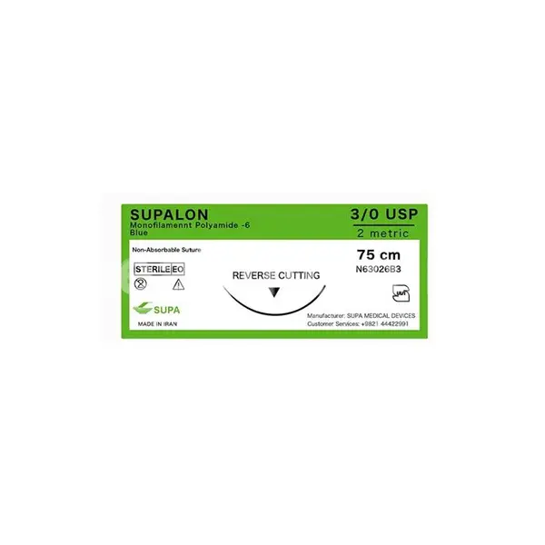 نخ جراحی نایلون 3/0 (3.0) کات سوزن 26 سوپا - 4