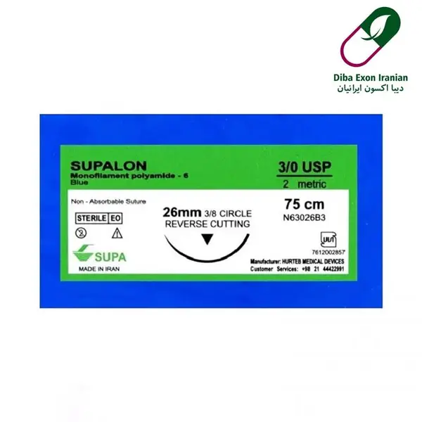 نخ جراحی نایلون 3/0 (3.0) کات سوزن 26 سوپا - 5