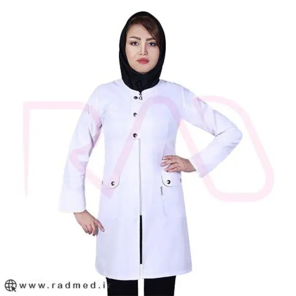 روپوش پزشکی زنانه خضرا مدل مارال کد 36704 - 3