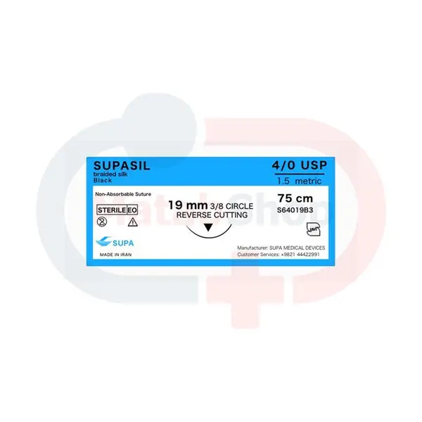 نخ بخیه سیلک 4/0 با سوزن کات - 2