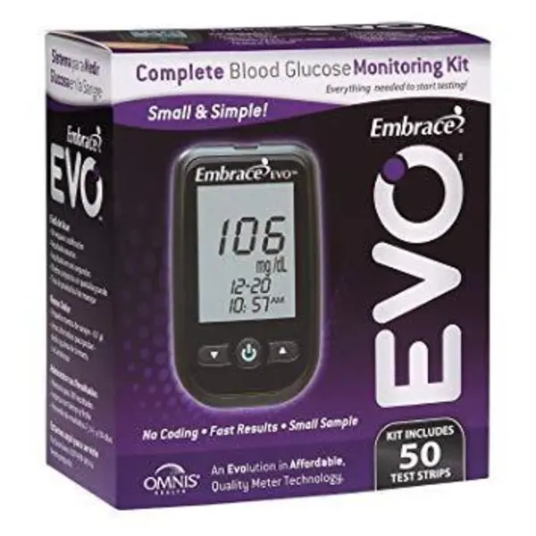 دستگاه تست قند خون اوو با 50 عدد نوارتست -embrace evo