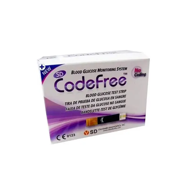 نوار تست قند خون اس دی بایوسنسور مدل کد فری codefree - 2
