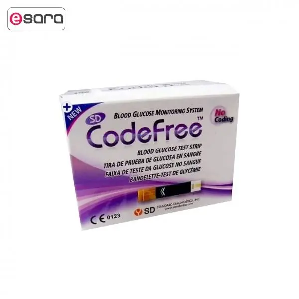 نوار تست قند خون اس دی بایوسنسور مدل کد فری codefree - 3