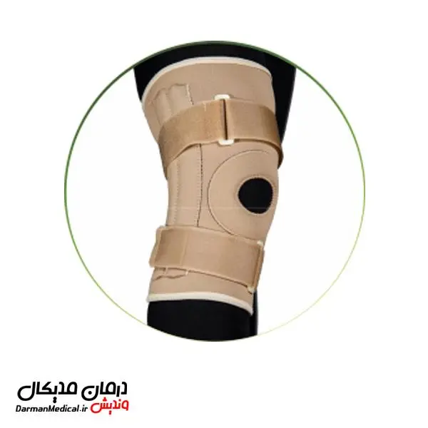زانوبند چهار فنره قابل تنظیم نئوپرن سما طب پاکان کد 5016 - 2