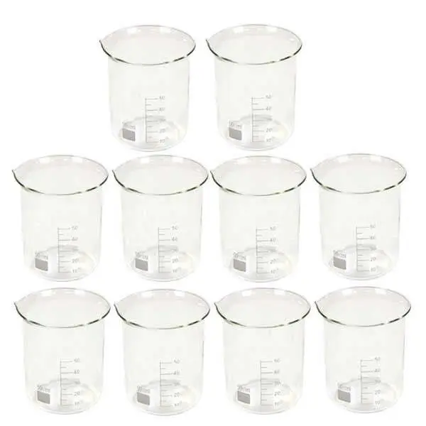 بشر آزمایشگاه مدل beaker ظرفیت 50 میلی لیتر بسته 10 عددی - 2