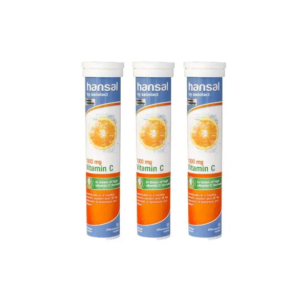 قرص جوشان ویتامین C 1000 میلی گرم‌ هانسال 20 عدد Hansal Vitamin C 1000 Mg Orange Flavour 20 Effervescent Tabs - 3