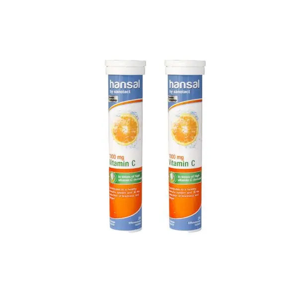 قرص جوشان ویتامین C 1000 میلی گرم‌ هانسال 20 عدد Hansal Vitamin C 1000 Mg Orange Flavour 20 Effervescent Tabs - 2