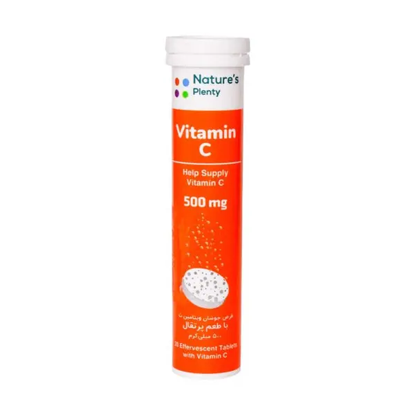 قرص جوشان ویتامین C حجم 500 میلی گرم 20 عدد نیچرز پلنتی Natures Plenty - 2