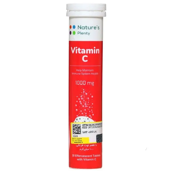 قرص جوشان ویتامین C حجم 500 میلی گرم 20 عدد نیچرز پلنتی Natures Plenty - 6