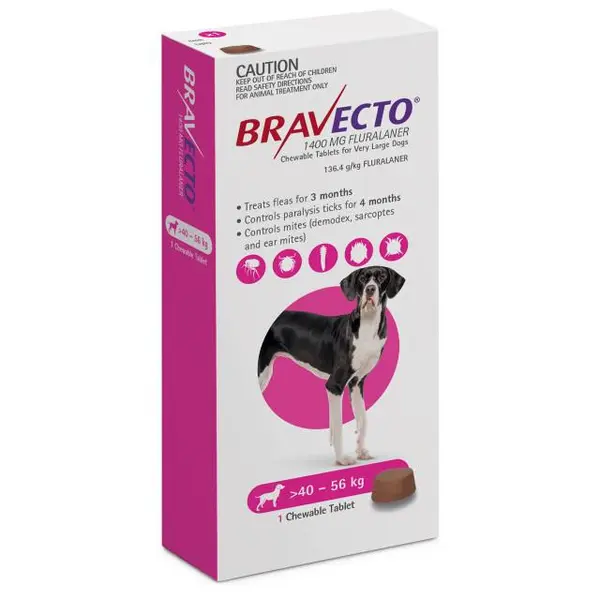 قرص ضد کک و کنه سگ براوکتو – Bravecto (40 تا 56 کیلو) - 2