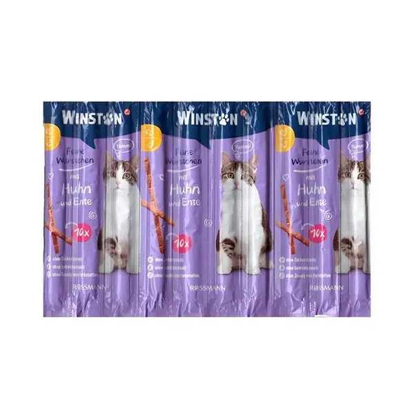 تشویقی مدادی وینستون طعم مرغ و اردک 10 عددی Winston Sausages Hähnchen & Ente - 2