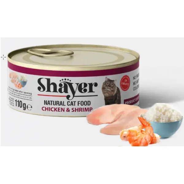 کنسرو گربه شایر با طعم مرغ و میگو 110 گرم _ Shayer - 5