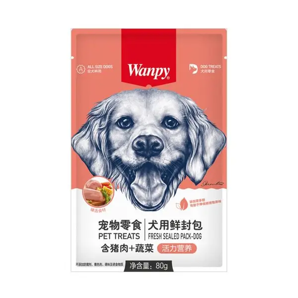 پوچ سگ ونپی با طعم گوشت خوک و سبزیجات 80 گرم (Wanpy) - 4
