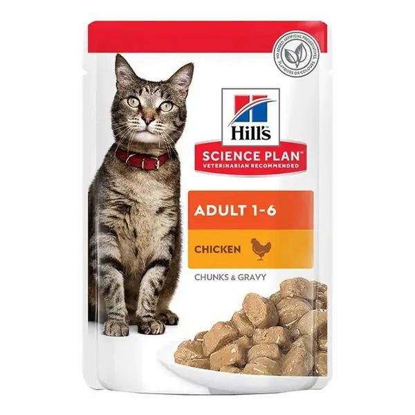 پوچ گربه بالغ هیلز طعم مرغ در سس وزن 85 گرم Hills - 2