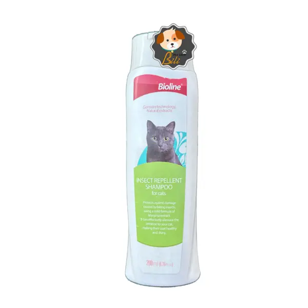شامپو ضد کک، کنه و حشرات بایولاین مخصوص گربه Bioline insect repellent shampoo حجم ۲۰۰ میلی لیتر - 2