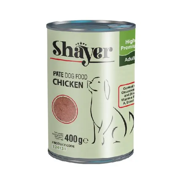 کنسرو غذای سگ شایر مدل مرغ پته Chicken وزن 400 گرم - 3