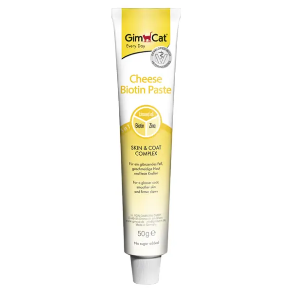 خمیر مالت گربه بیوتین جیم کت با طعم پنیر GimCat Cheese Biotin Paste وزن 50 گرم کد 40244