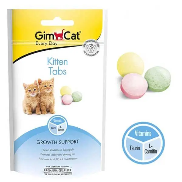 قرص مکمل بچه گربه جیم کت مدل Kitten Tabs طعم شیر وزن ۴۰ گرم - 2