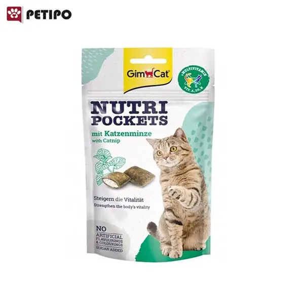 تشویقی گربه جیم کت مدل Nutri Pockets طعم بیف و کت نیپ وزن ۶۰ گرم - 3