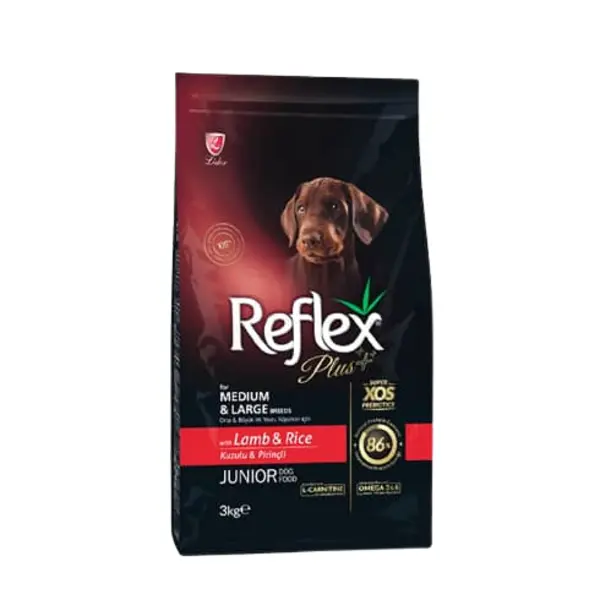 غذای خشک سگ جونیور رفلکس پلاس طعم گوشت بره (Reflex Plus Junior Lamb And Rice ) وزن 3 کیلوگرم - 4