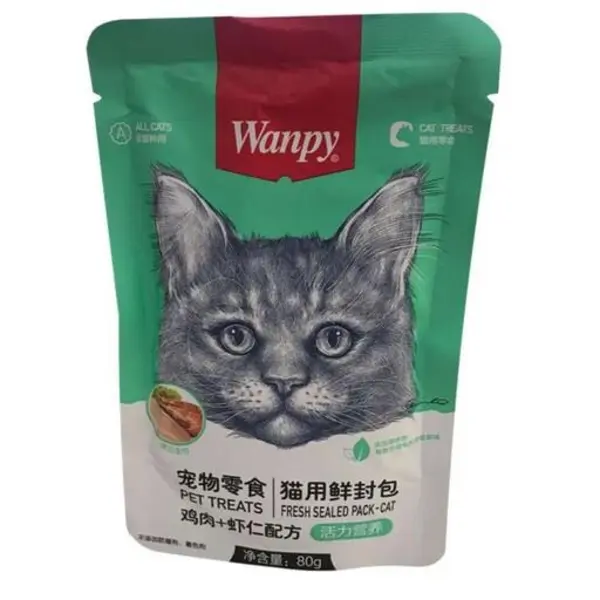 پوچ گربه ونپی با طعم مرغ و میگو Wanpy Chicken & Shrimp  وزن 80 گرمی - 2